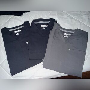 Classic Women's V-Neck Blouse - Black and Gray